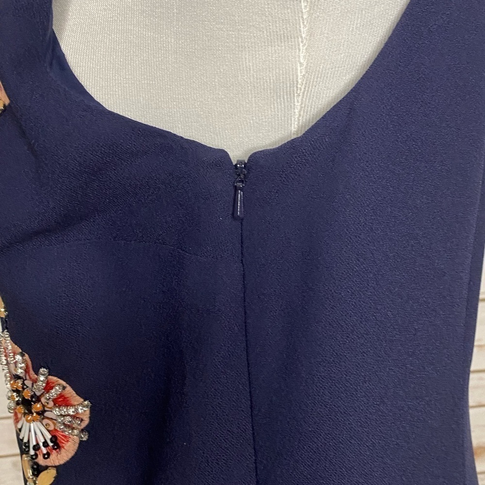 Banana Republic navy embellished/bejeweled sleeveless shift dress Size XS - Picture 5 of 7